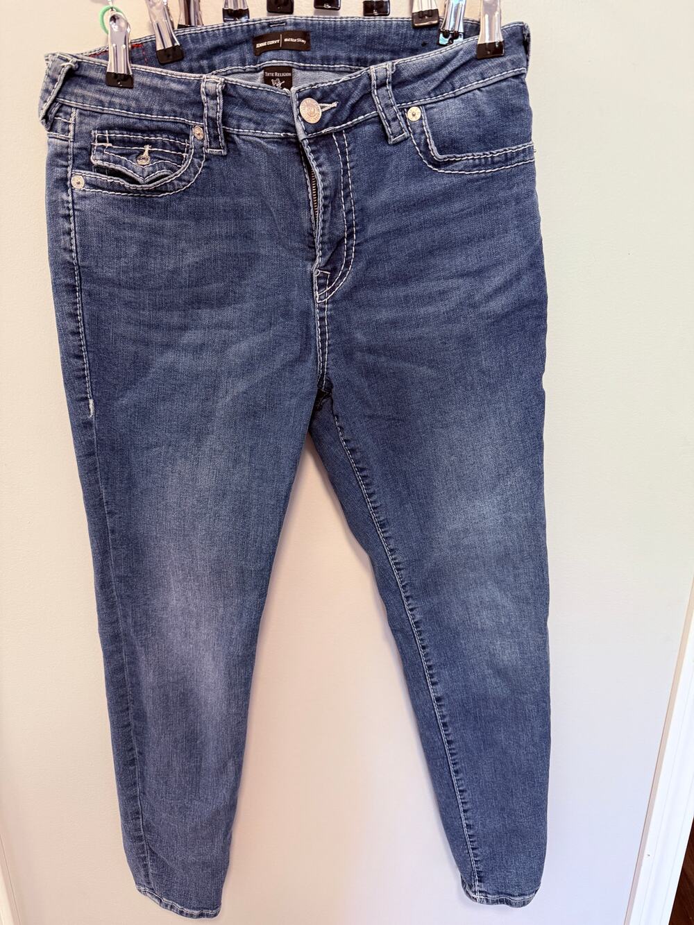 Women's True Religion Mid Rise Skinny Jennie Curvy 32 Vintage